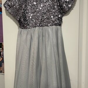 Monsoon Sparkling Silver Sequin Dress